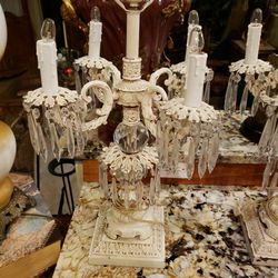 Extremly Beautiful Antique Shabby Chic Couture French Inspired Electric Lamps Candelabra Style 