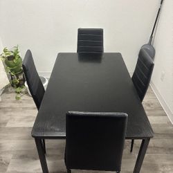 Black Kitchen/dining Table Set 