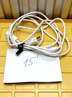 Kord King 15 ft White Extension Cord, 16 AWG, 3-Prong Grounded, Single Outlet