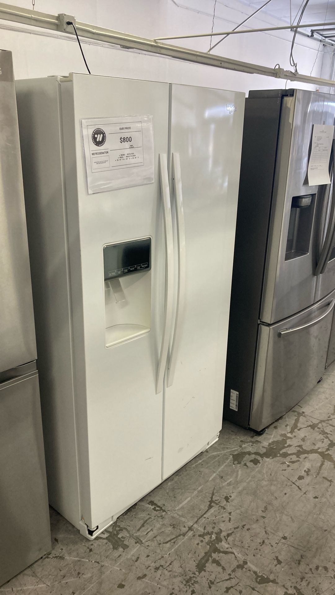 Whirlpool Side By Side Fridge 36in