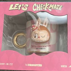 THE MONSTERS Let's Checkmate Series-Mug Labubu (Pink) - Popmart New