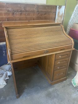 Oak Roll Top Desk