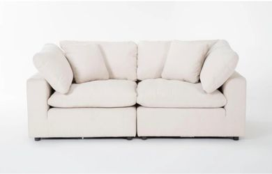 Living Spaces Couch + Ottoman