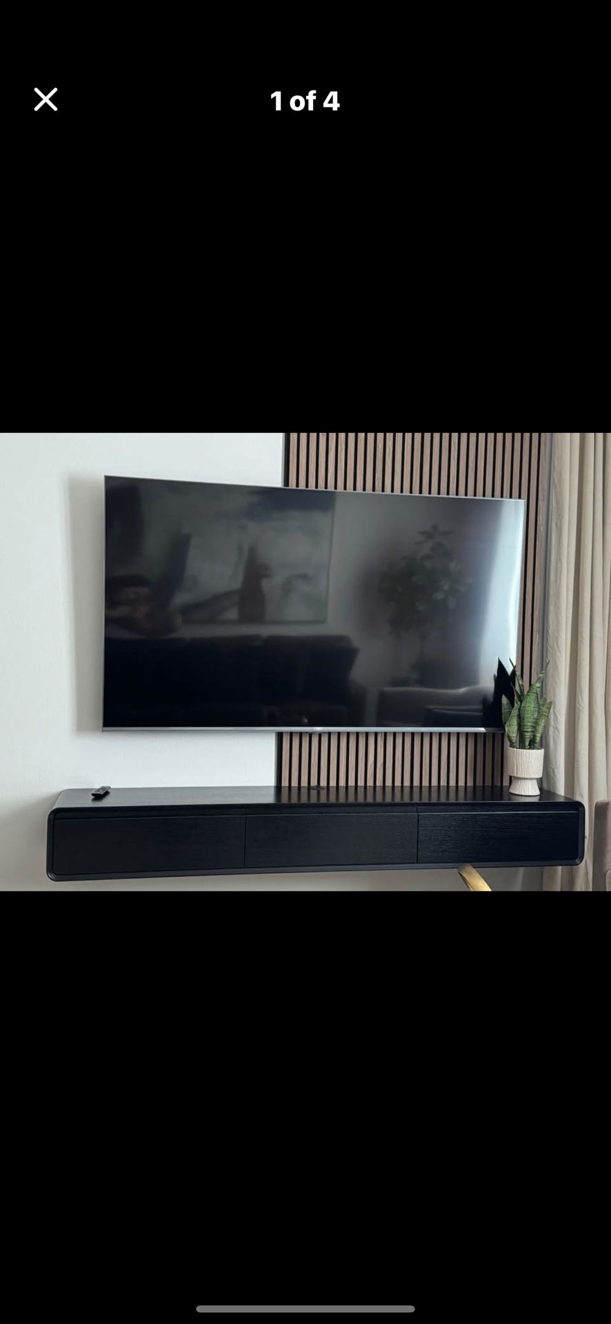 Black Floating Modern TV Stand