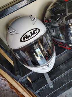 HJC Full-Face Motorcycle Helmet White and Black
