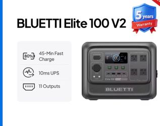 BLUETTI Elite 100 V2 Portable Power Station 1800W 1024Wh Solar Generator for Outdoor Camping Emergency Backup