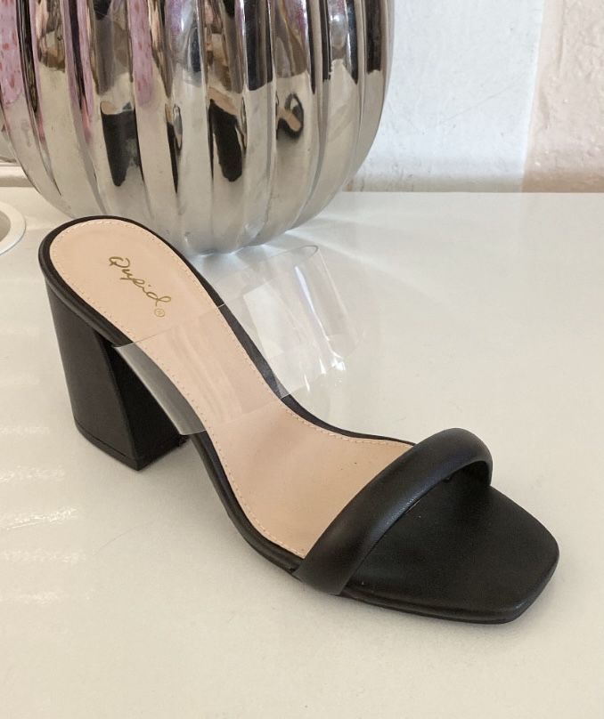 Clear strap heels
