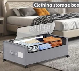 🛏️ NEW Rolling Under-Bed Storage Organizer with Lid & Wheels