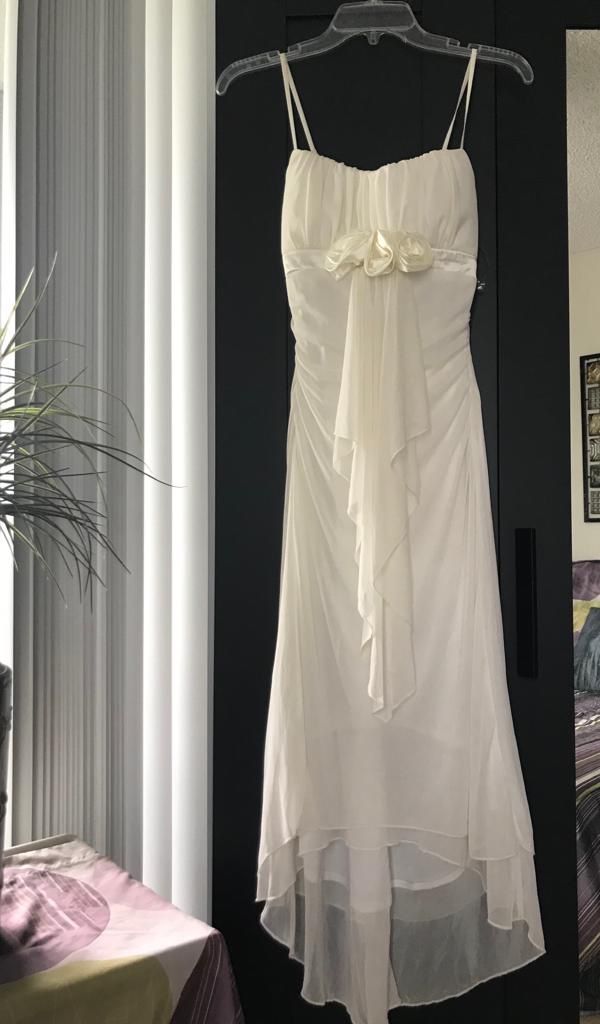 White cocktail long dress