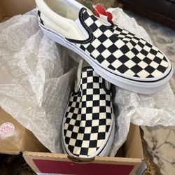 NEW Vans Classic Slip-On Checkerboard Black White
