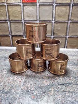 Solid Brass Reindeer Napkin Rings