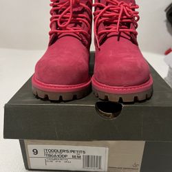 NEW Kids Hot Pink Timberlands 9c