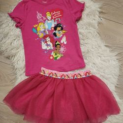 New Disney Princess Shirt And Skirt,  4T,  $18