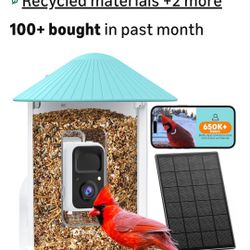 NETVUE by Birdfy Smart Bird Feeder with 2K HD AI Camera Solar Powered, Wireless Wildbird Watching, Live Stream&Color Night Vision, Auto-Capture & Noti