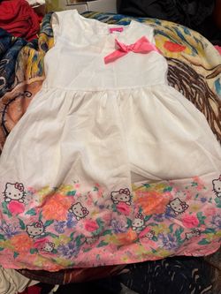Hello Kitty Girls White Floral Dress 6
