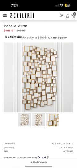 Zgallerie Gold Modern Mirror