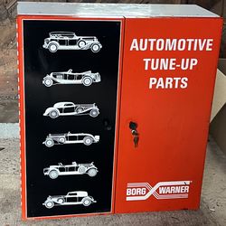 Vintage Borg-Warner Automotive Tune-Up Parts cabinet