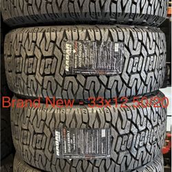 (4) - 33x12.50x20 Radar Renegade AT Pro Tires