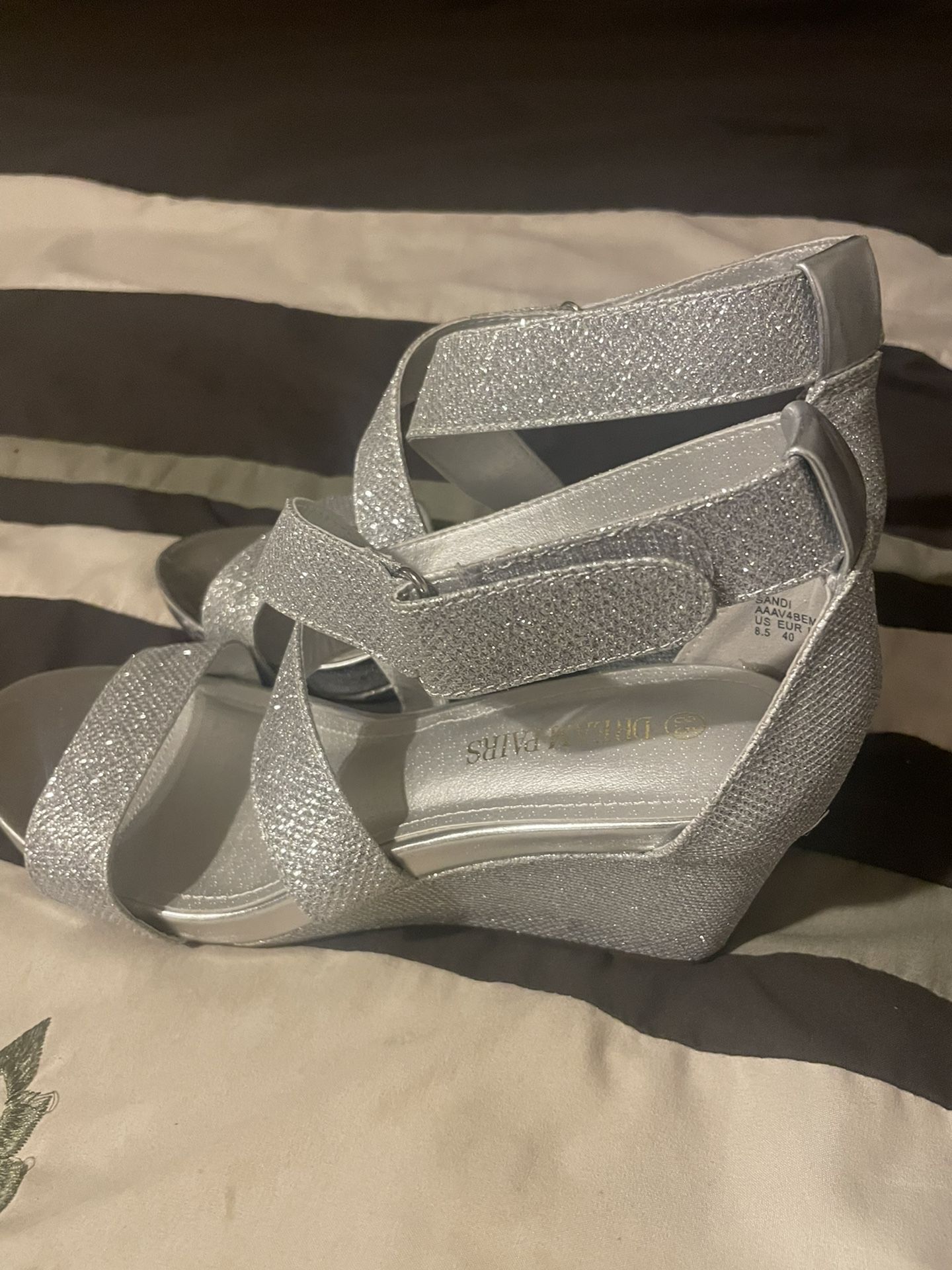 Brand New Silver Wedge Shoes