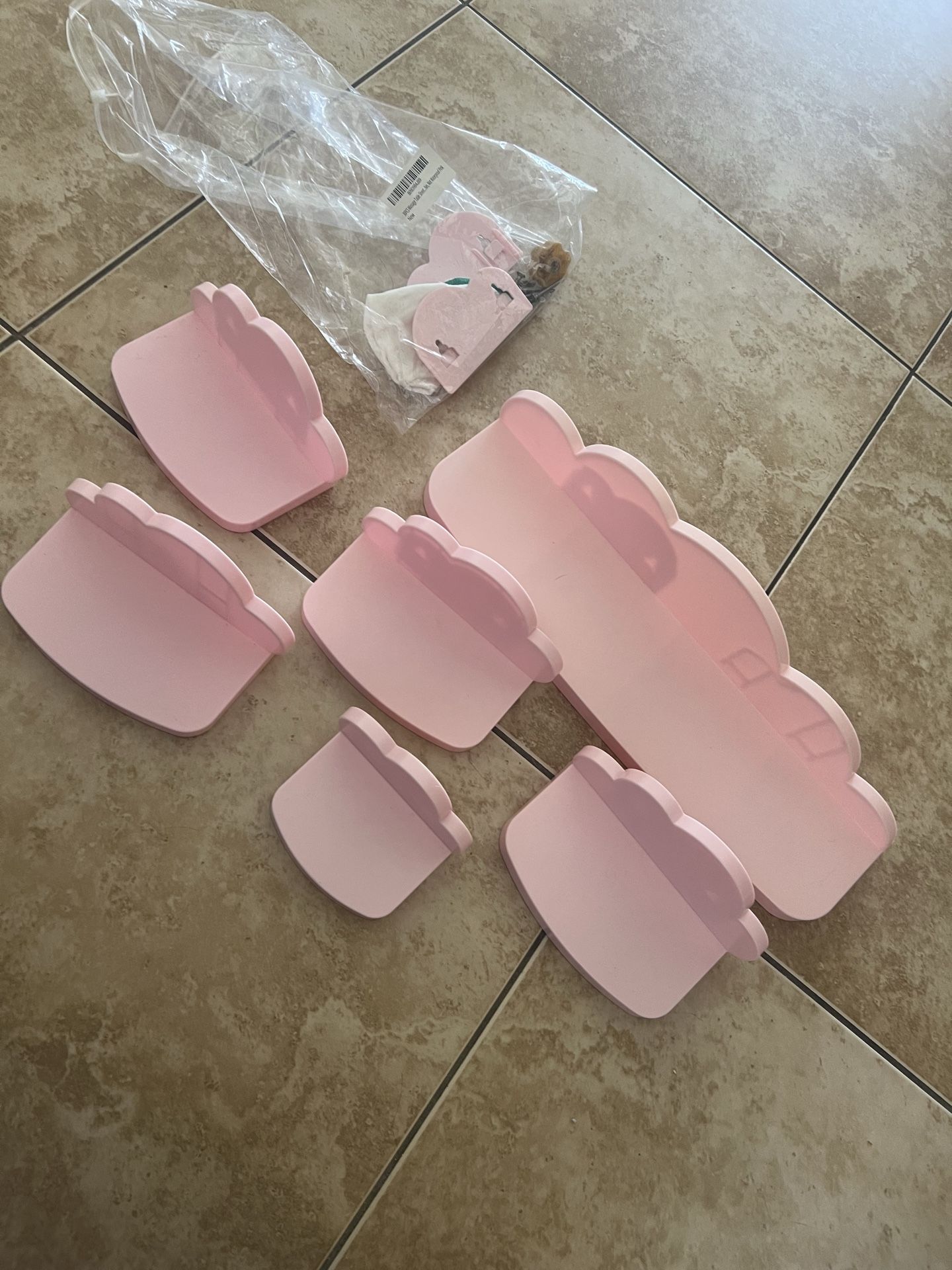 Pink cloud wall shelf’s