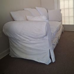 White Sofa, 7.8 Ft Long with Removable Covers - Good - Blackshear, GA