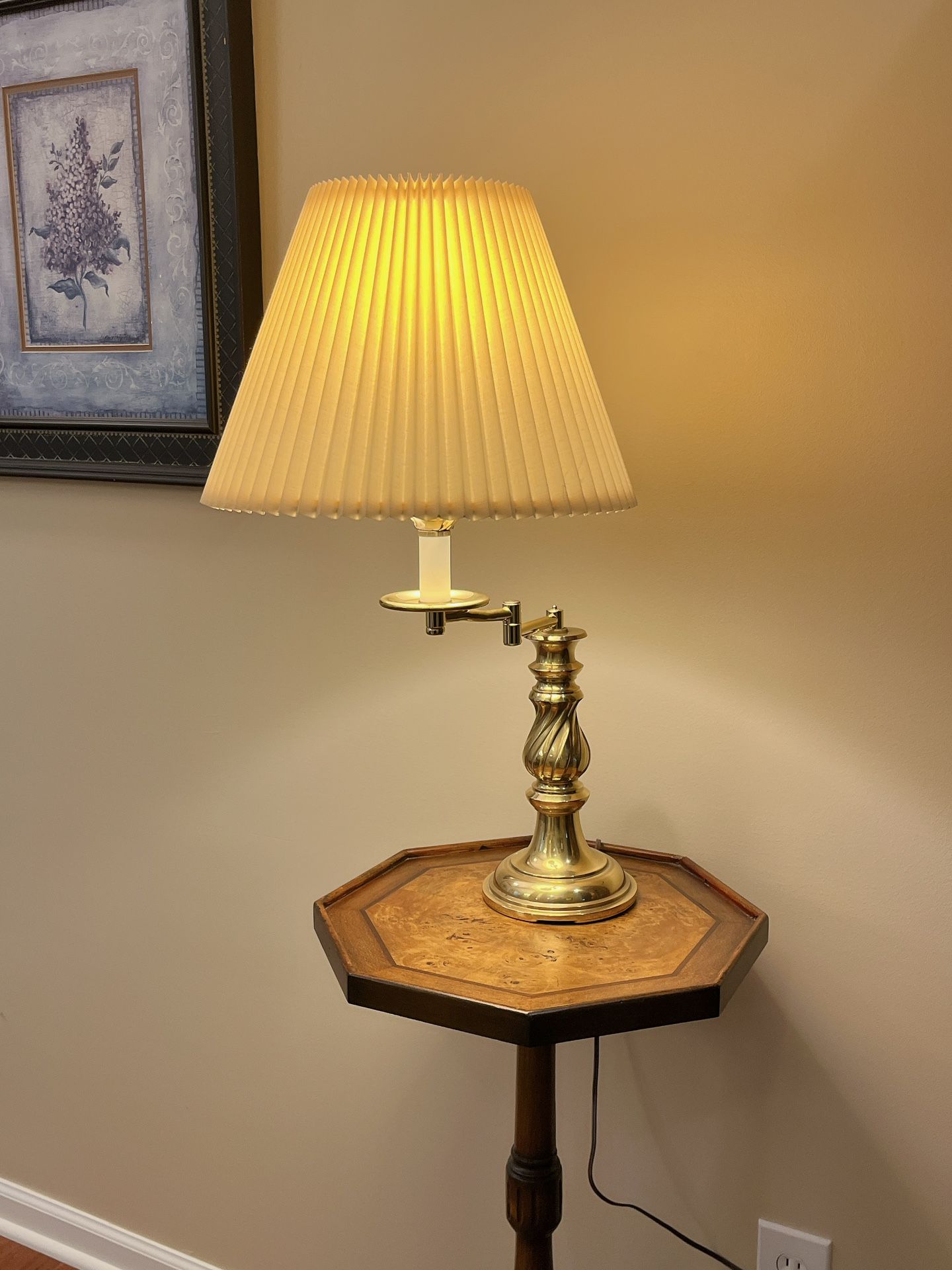 Vintage Offset Brass Accent Lamp