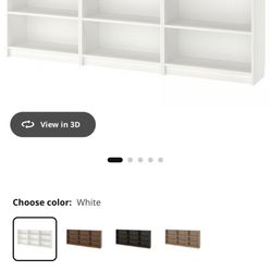 White IKEA Billy Bookcase (Set Of 3)
