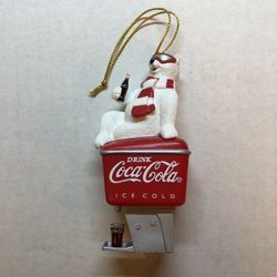 Coca Cola Bear On A Cooler Ornament 