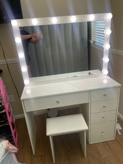 Vanity with chair