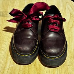 Dr Martens size 4 LEATHER PLATFORM SHOES Doc Marten Brown oxfords