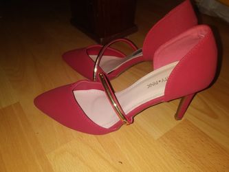 Fancy Red and Gold pointed heels