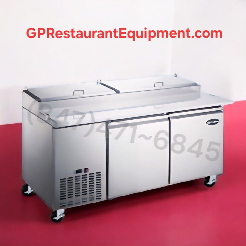 NEW 67" Commercial Restaurant Pizza Prep Table Refrigerator Refrigerated Cooler Restaurant Pizzeria