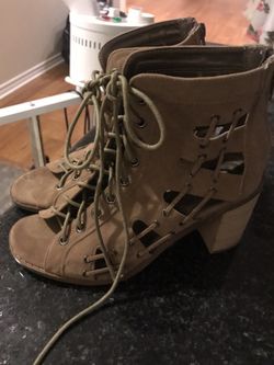 Suede cutout booties