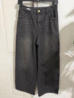 New Denim Wide-Leg Black Jeans