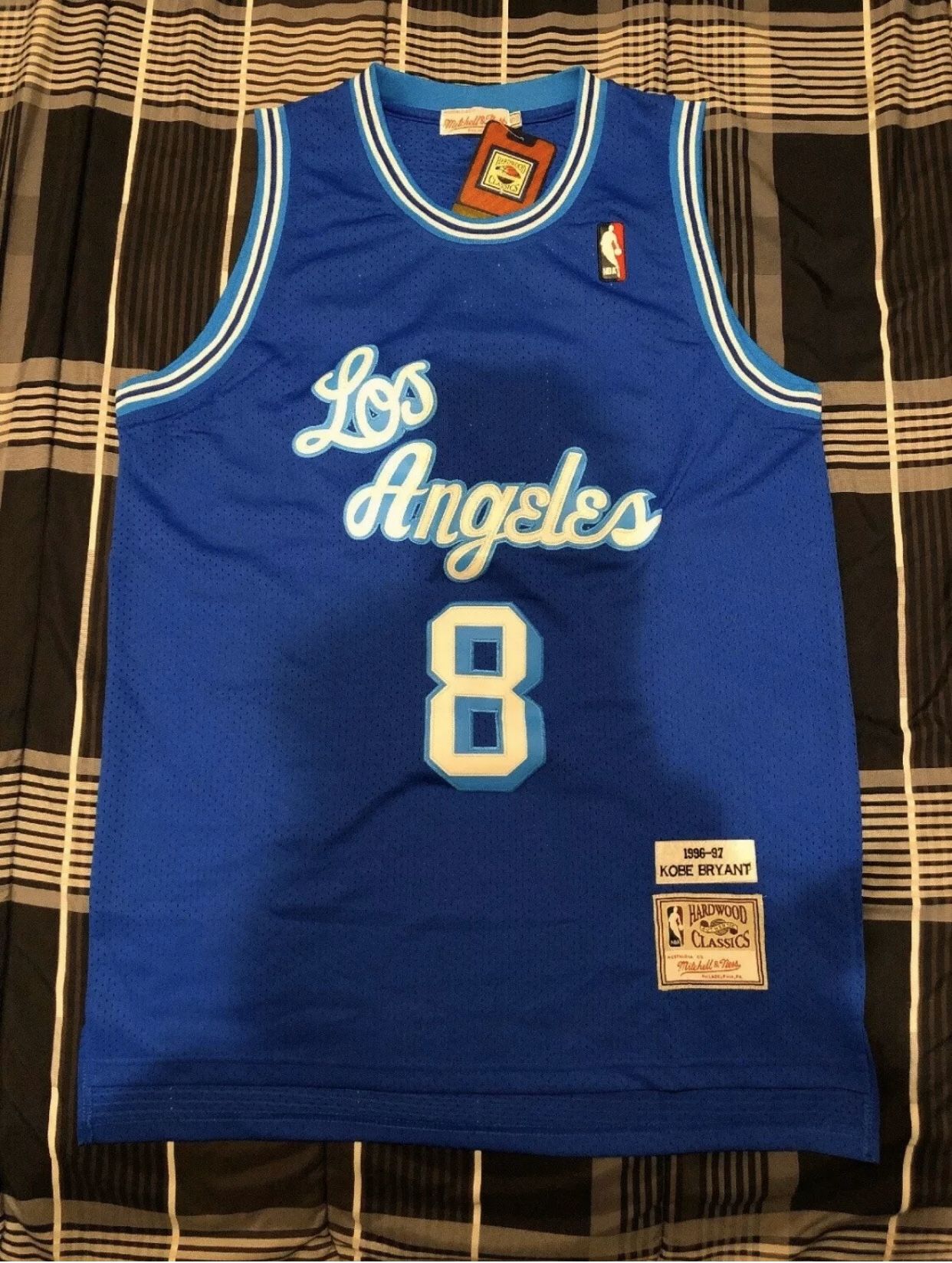 Kobe Bryant 1996-97 50th Anniversary Jersey LA Royal Blue Sewn Mitchell & Ness