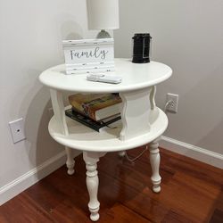 Antique White Side Table 