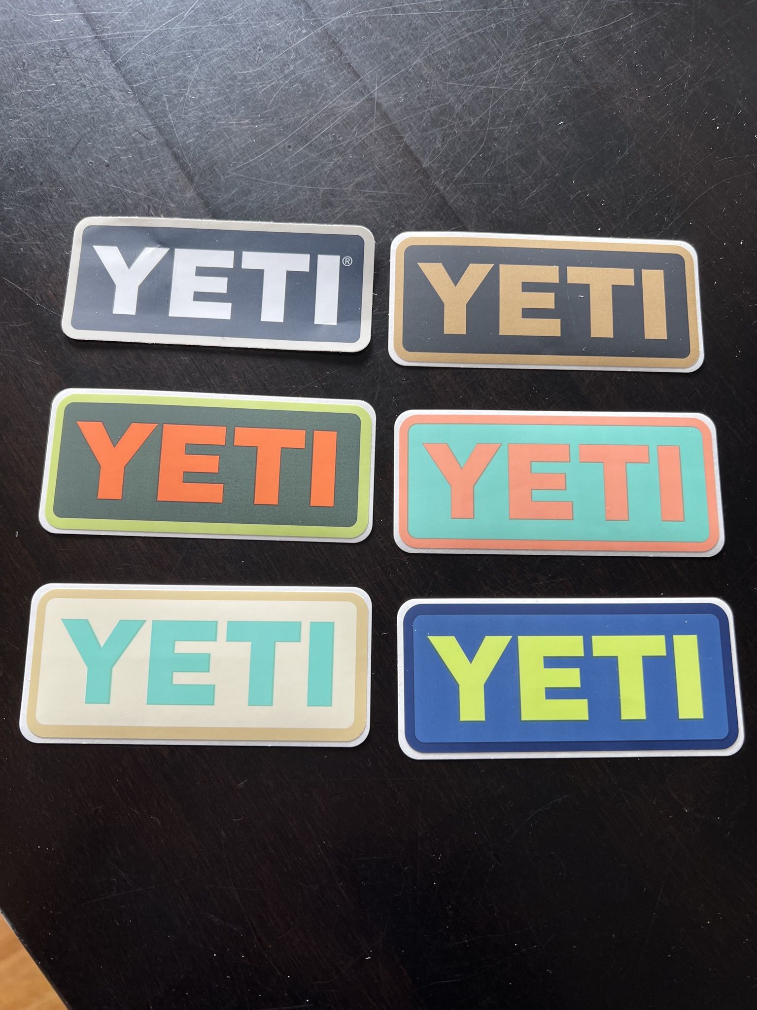 Bundle of 6 NEW YETI Stickers.  Can ship immediately.  