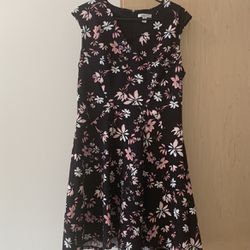 London Style Petite Black Floral Size 14P Dress