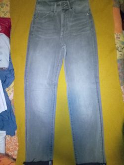 Women's Express Slim Super High Rise Gray Jeans Size 2 L