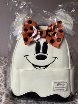 Loungefly Disney Minnie Mouse Ghost Cosplay Mini Backpack Glow-In-The-Dark