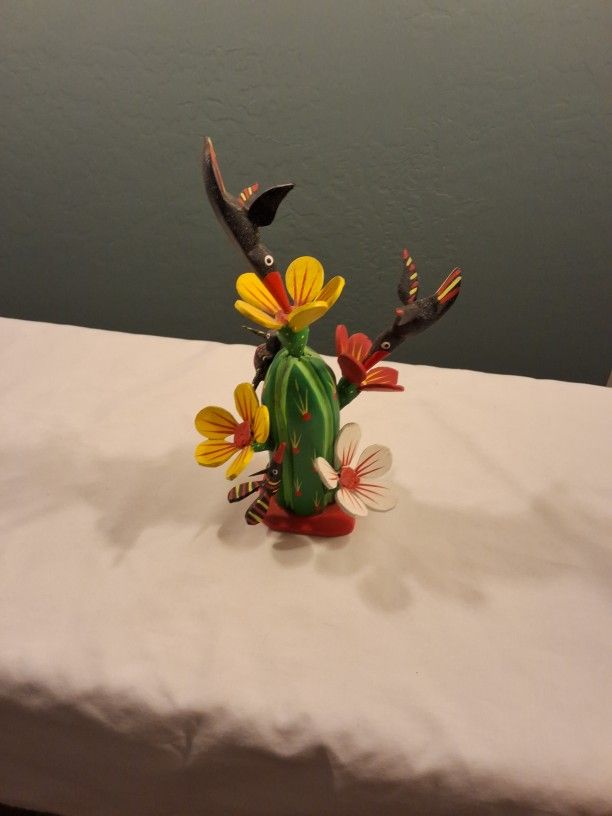 VINTAGE NOS Oaxacan Cactus/Hummingbird Art