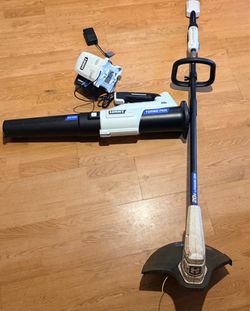Hart 20V Cordless Lightweight Blower/Sweeper with Charger and Trimmer Weed Wacker