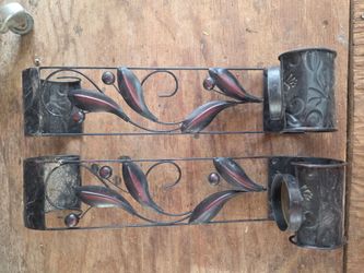 Pair of Decorative Metal Wall Sconces