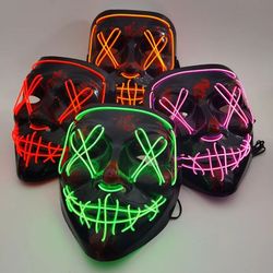Halloween Led Purge Mask Glow In The Dark Masquerade Party Masks Glowing