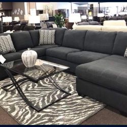 Dark Gray 3 Piece Sectional Couch | Living Room Set 👍 Brand New 💥 Great Financing Options👍 Delivery Available 