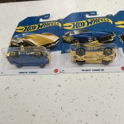 Hot Wheel Set With Chase Blue And Gold