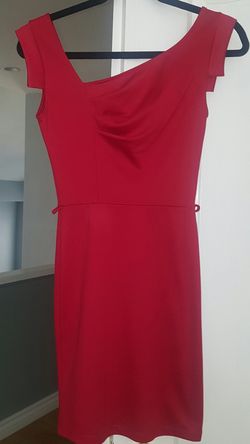 Women's red sleeveless bodycon squareneck dress size S