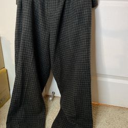 Vince Women's Green Wool-Cashmere Check Plaid Wide Leg Pants Size 1X/1TG