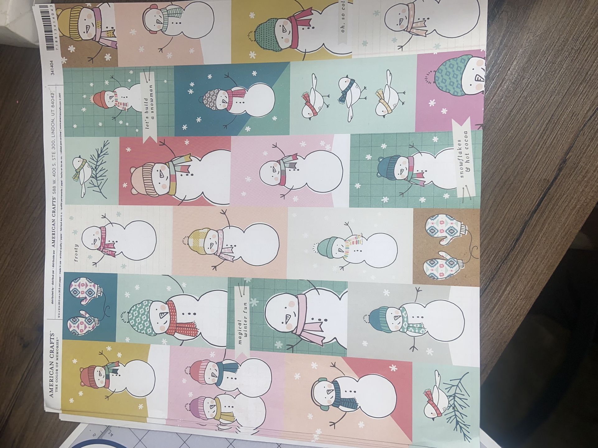 SNOWMAN SCRAPBOOK PAPER