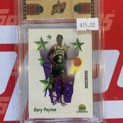 HOFer GARY PAYTON in person auto; Custom Slab 